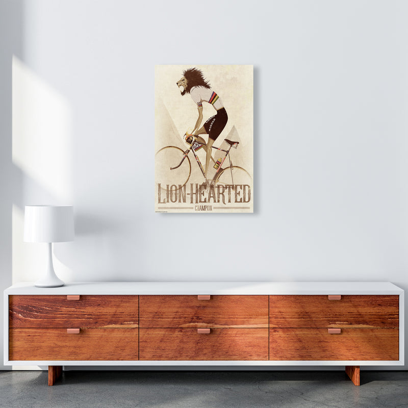 Lion Hearted Cycling Print by Wyatt9 A2 Canvas