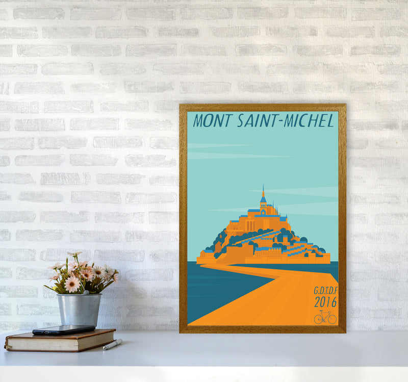 Mont Saint Michel Cycling Print by Wyatt9 A2 Print Only