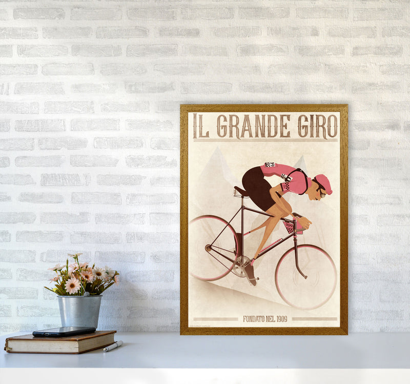 PinkRetro Cycling Print by Wyatt9 A2 Print Only