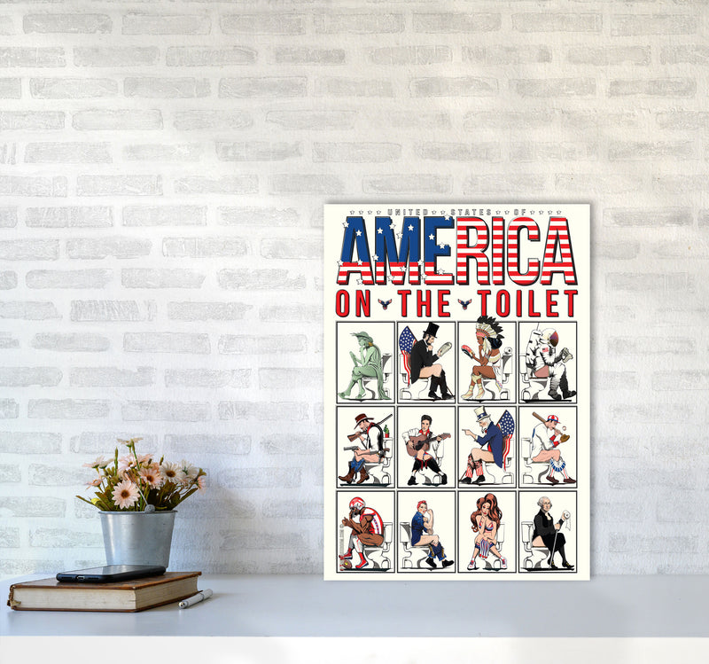 America on the Toilet by Wyatt9 A2 Black Frame