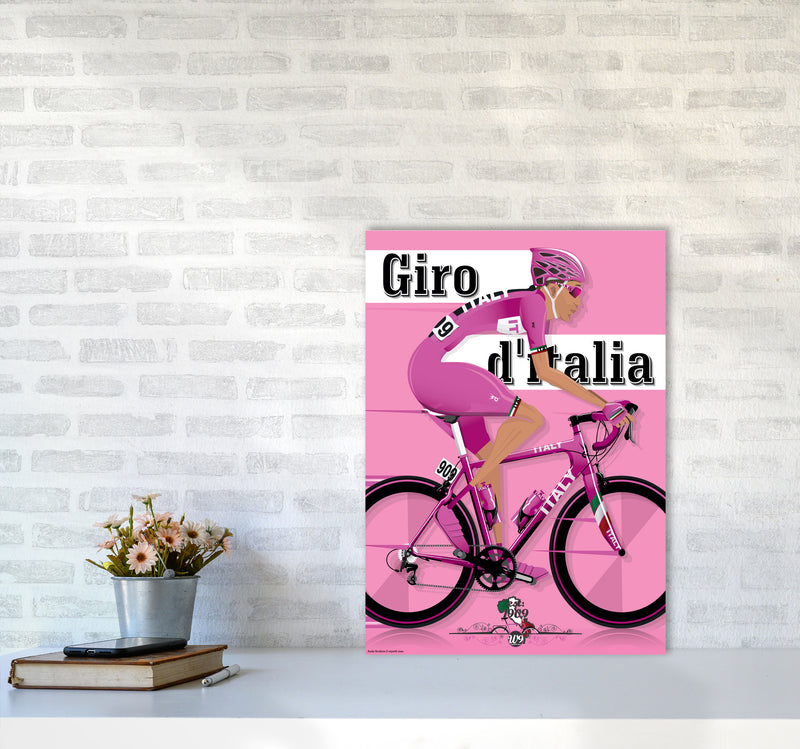 Modern Giro Cycling Print by Wyatt9 A2 Black Frame