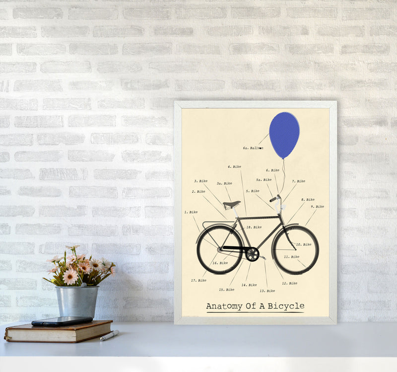 Anatomy of a Bicycle Art Print by Wyatt9 A2 Oak Frame