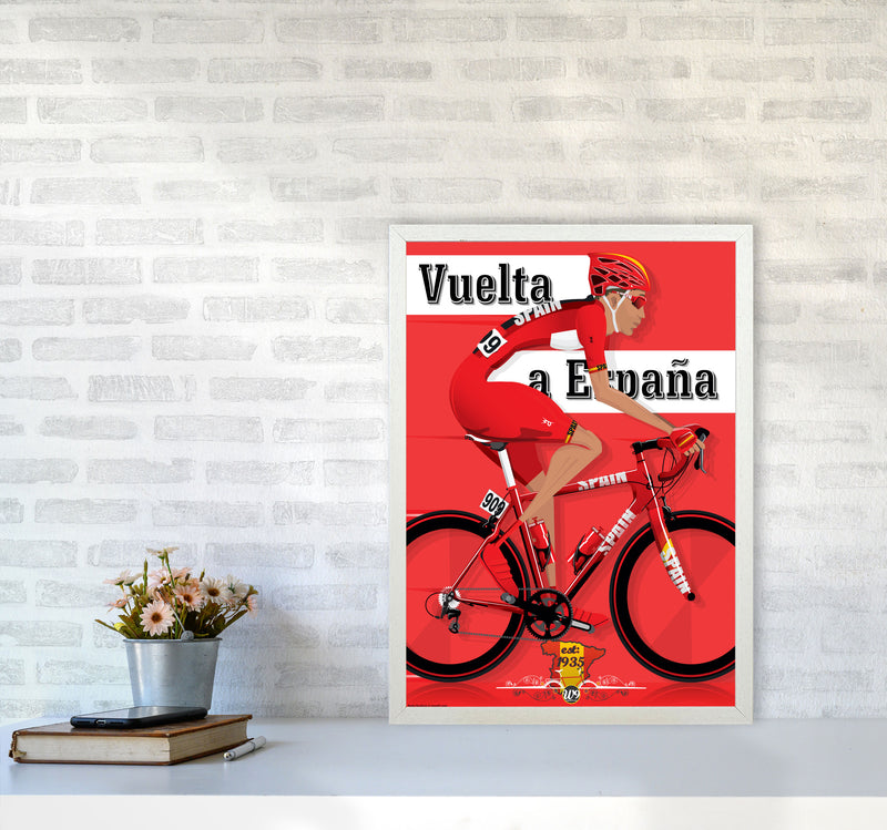 Modern Spanish Cycling Print by Wyatt9 A2 Oak Frame