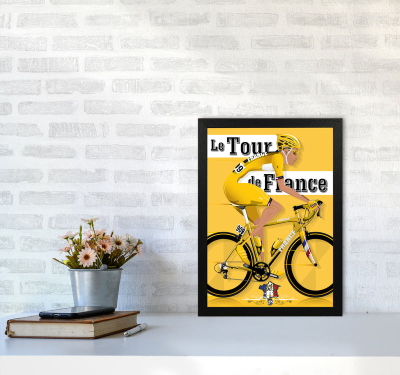 Modern Tour Cycling Print by Wyatt9 A3 White Frame