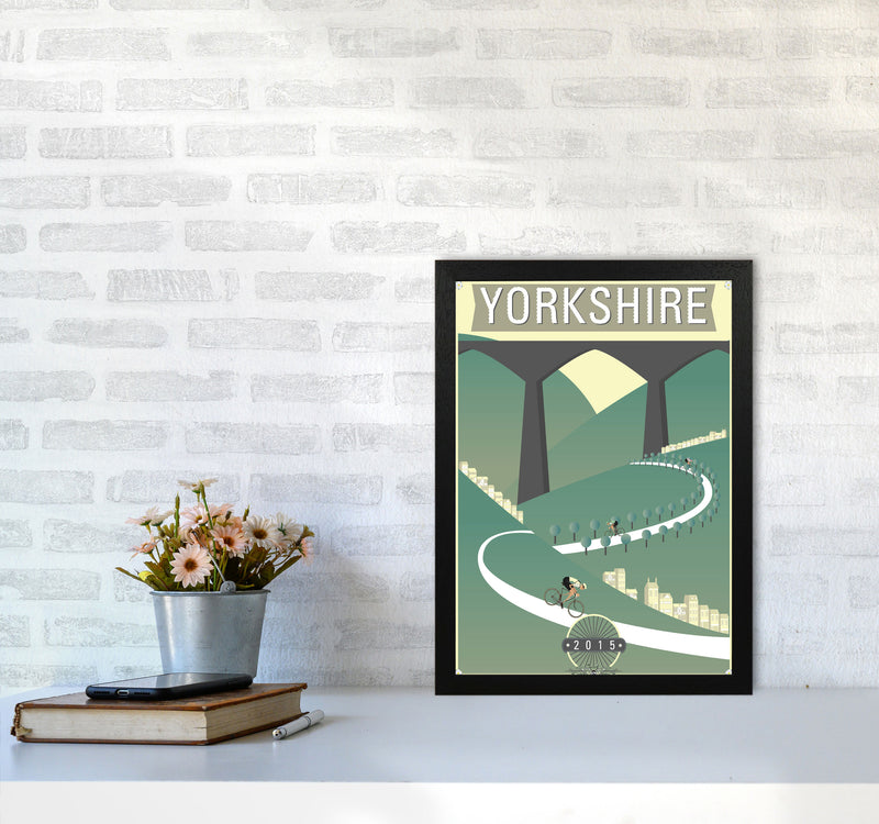 Tour De Yorkshire 2015 Hills by Wyatt9 A3 White Frame