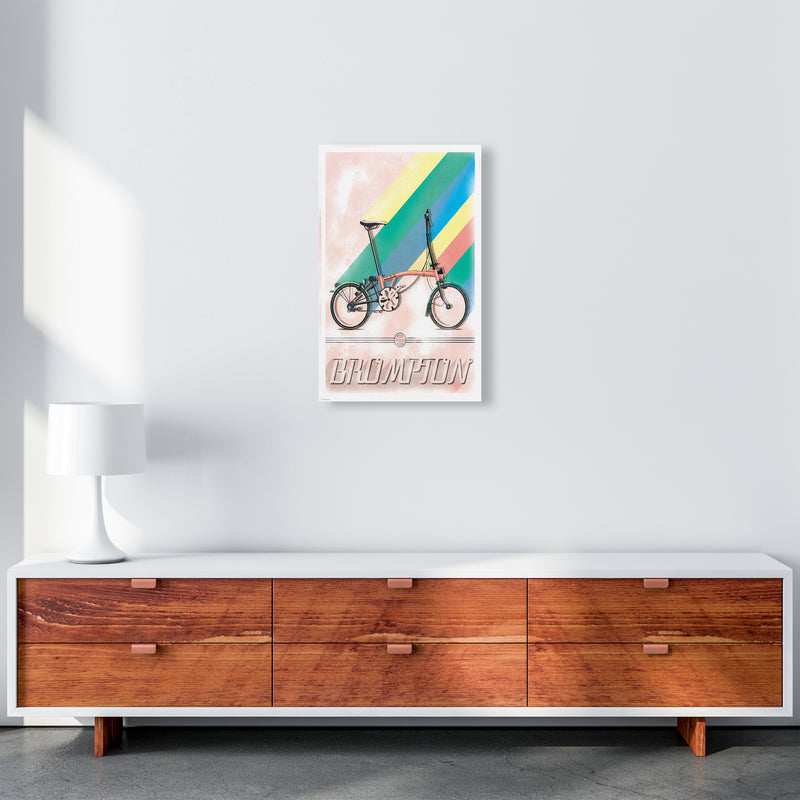 Brompton Vintage Cycling Print by Wyatt9 A3 Canvas