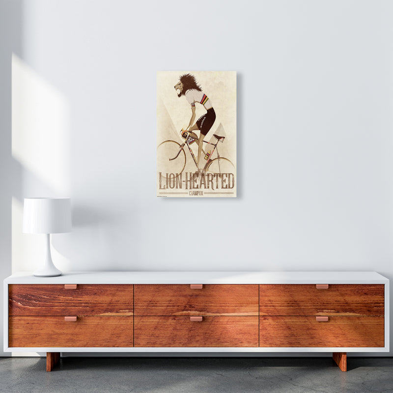 Lion Hearted Cycling Print by Wyatt9 A3 Canvas