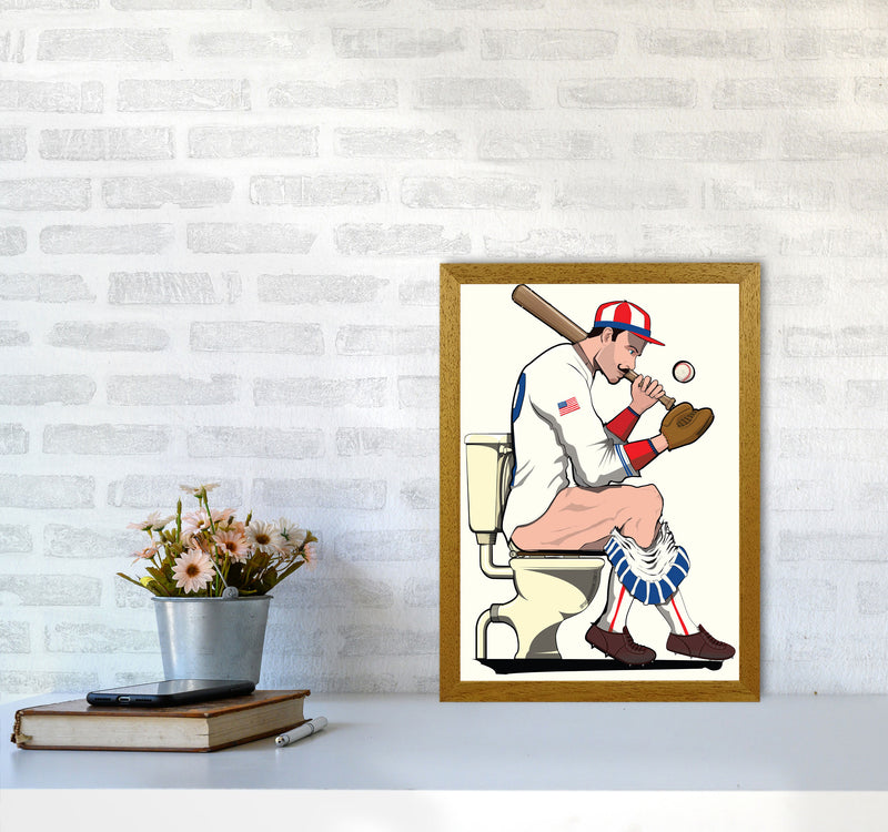 Baseball Player on the Loo by Wyatt9 A3 Print Only