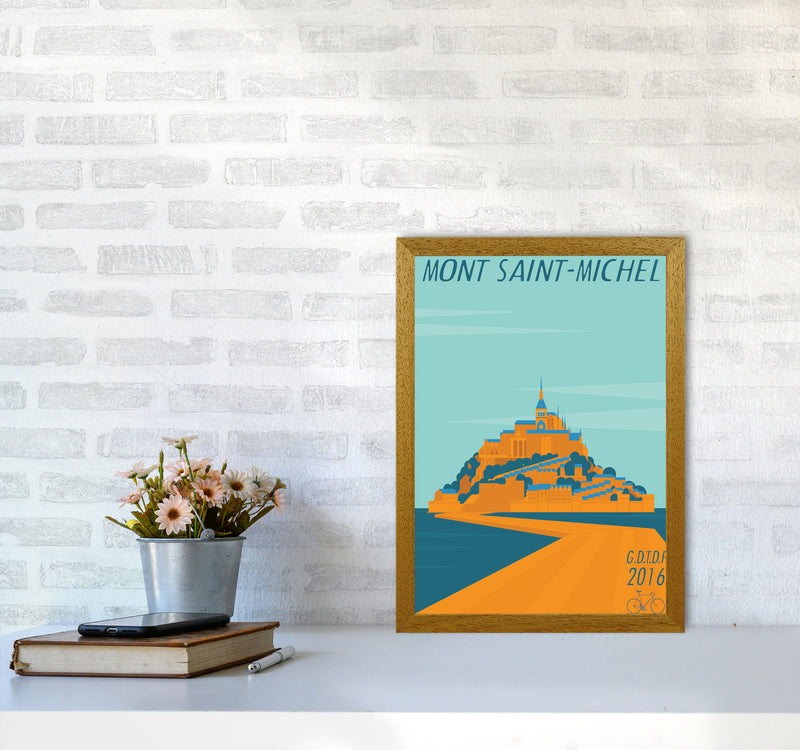 Mont Saint Michel Cycling Print by Wyatt9 A3 Print Only