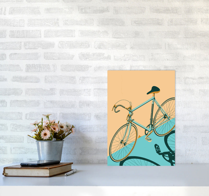 Isometric Cycling Print by Wyatt9 A3 Black Frame
