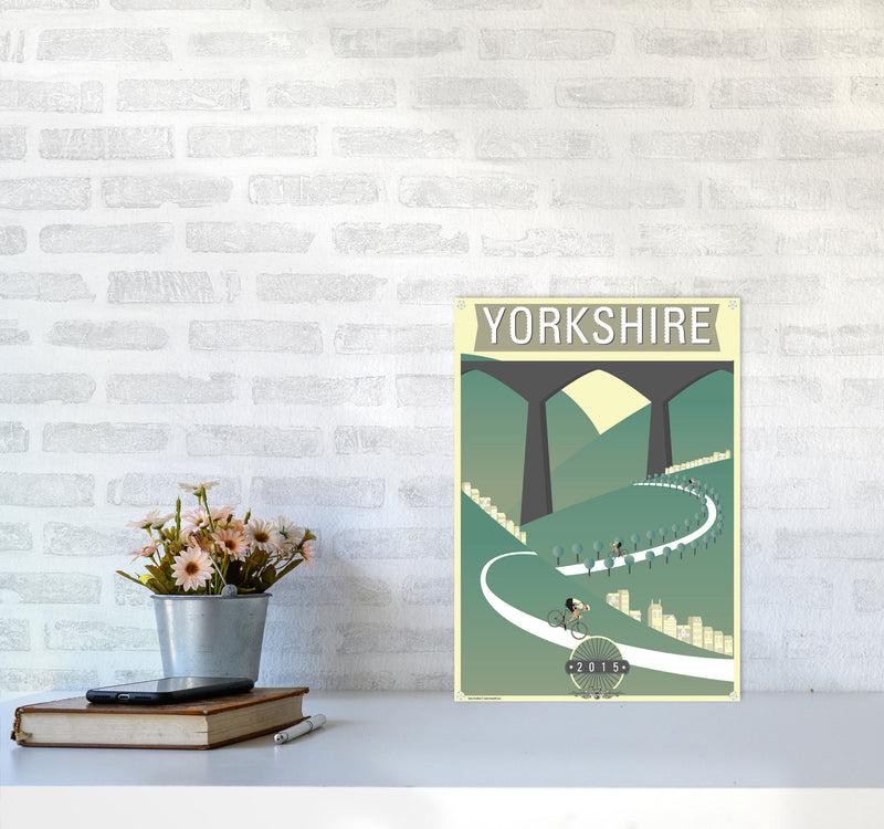 Tour De Yorkshire 2015 Hills by Wyatt9 A3 Black Frame