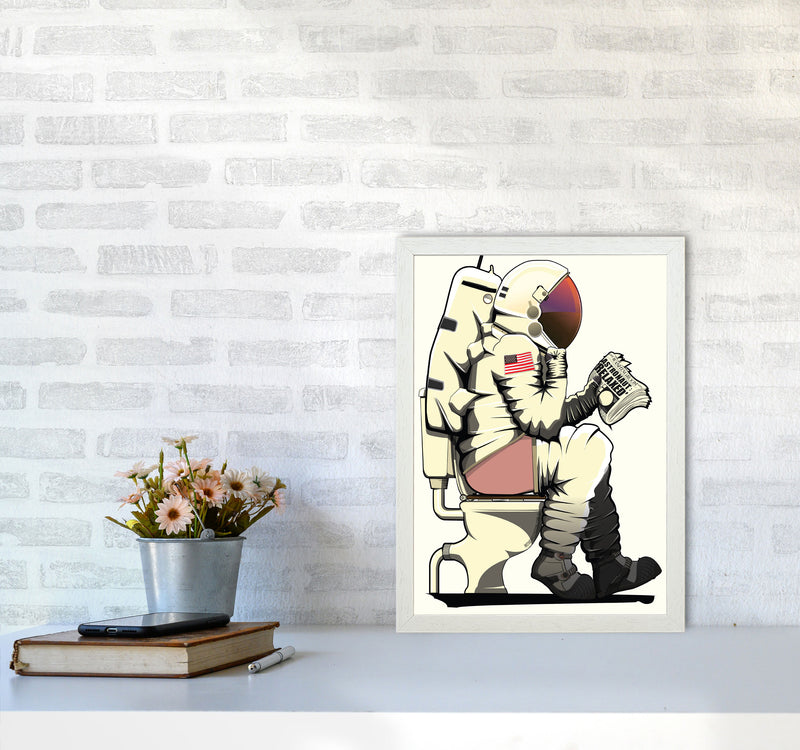 Astronaut Loo Art Print by Wyatt9 A3 Oak Frame