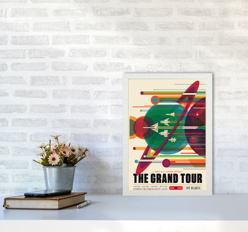 Grand Tour Retro Art Print by Wyatt9 A3 Oak Frame