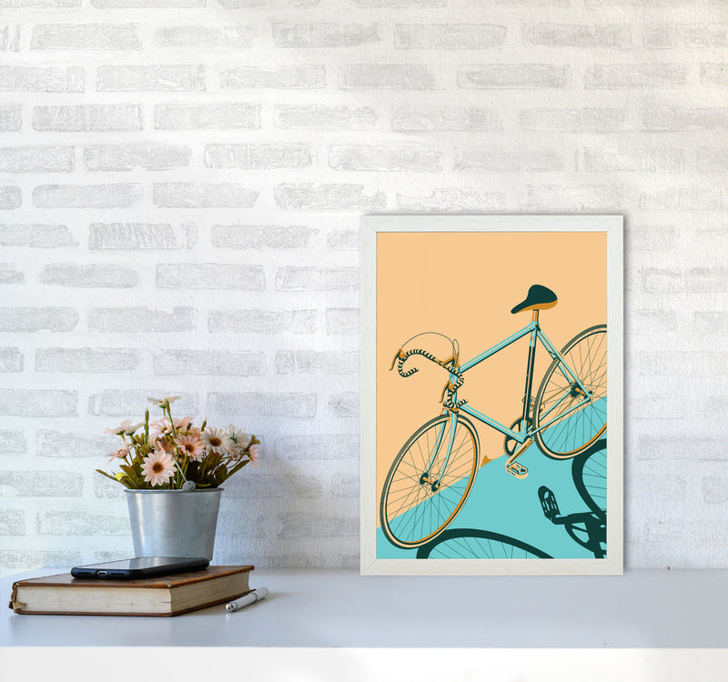 Isometric Cycling Print by Wyatt9 A3 Oak Frame