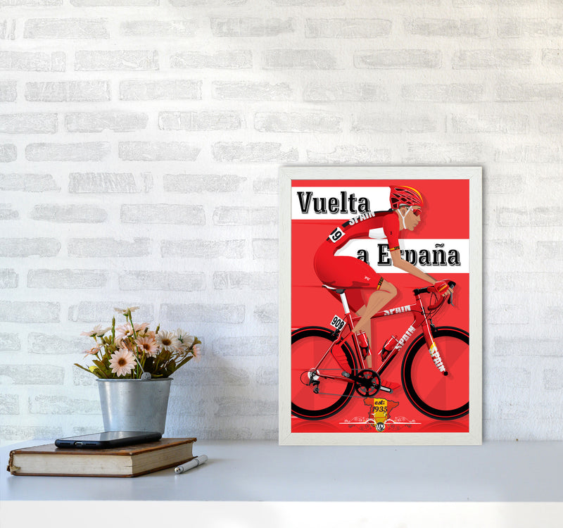 Modern Spanish Cycling Print by Wyatt9 A3 Oak Frame