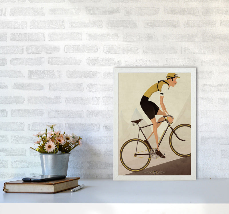 Vintage Cycling Print by Wyatt9 A3 Oak Frame