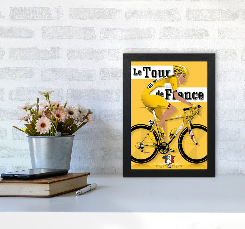 Modern Tour Cycling Print by Wyatt9 A4 White Frame