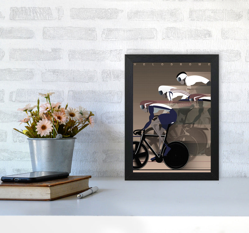 Velo Brown Cycling Print by Wyatt9 A4 White Frame