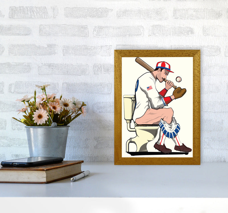 Baseball Player on the Loo by Wyatt9 A4 Print Only