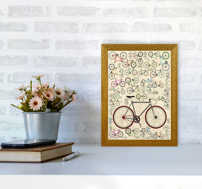 Fixie Cycling Art Print by Wyatt9 A4 Print Only
