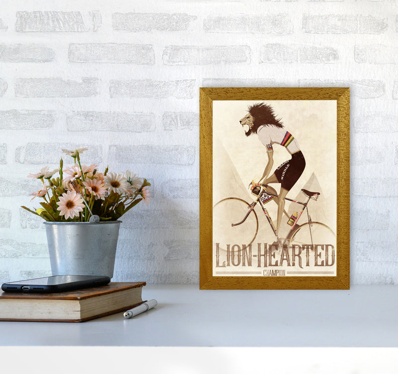 Lion Hearted Cycling Print by Wyatt9 A4 Print Only