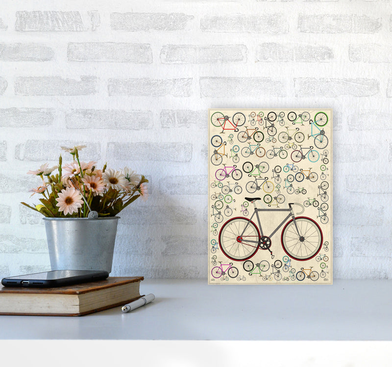 Fixie Cycling Art Print by Wyatt9 A4 Black Frame