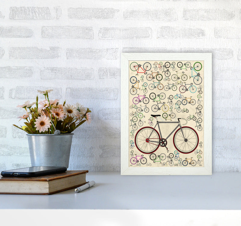 Fixie Cycling Art Print by Wyatt9 A4 Oak Frame