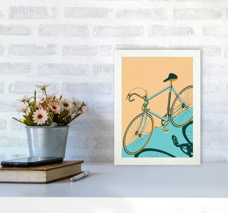 Isometric Cycling Print by Wyatt9 A4 Oak Frame