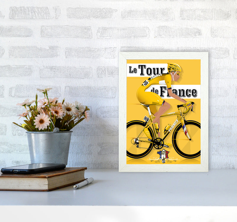 Modern Tour Cycling Print by Wyatt9 A4 Oak Frame