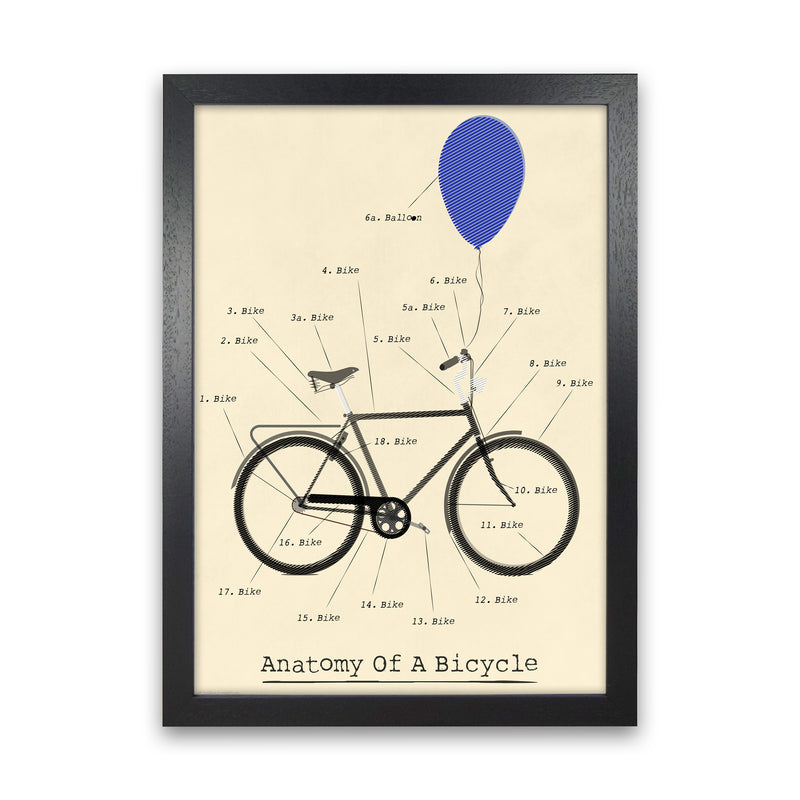 Anatomy of a Bicycle Art Print by Wyatt9 Black Grain