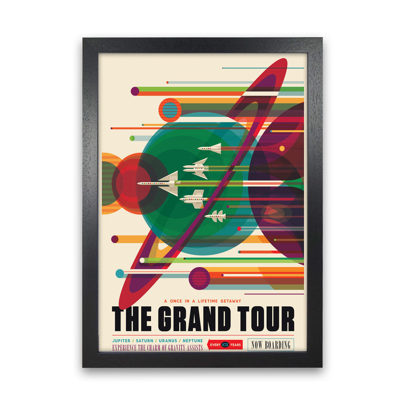 Grand Tour Retro Art Print by Wyatt9 Black Grain