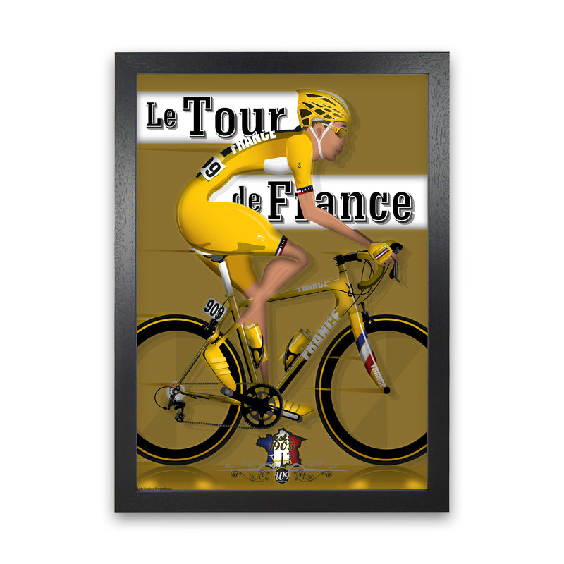 Modern Tour Cycling Print by Wyatt9 Black Grain