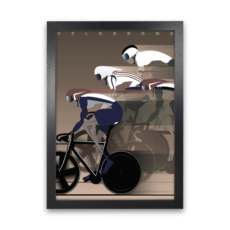 Velo Brown Cycling Print by Wyatt9 Black Grain