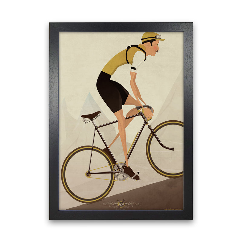 Vintage Cycling Print by Wyatt9 Black Grain