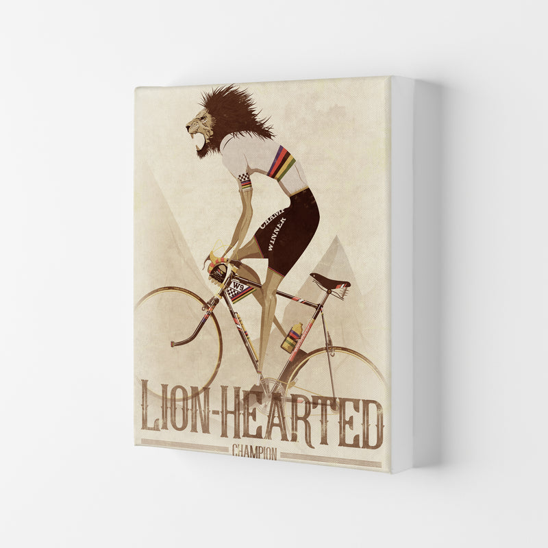 Lion Hearted Cycling Print by Wyatt9 Canvas