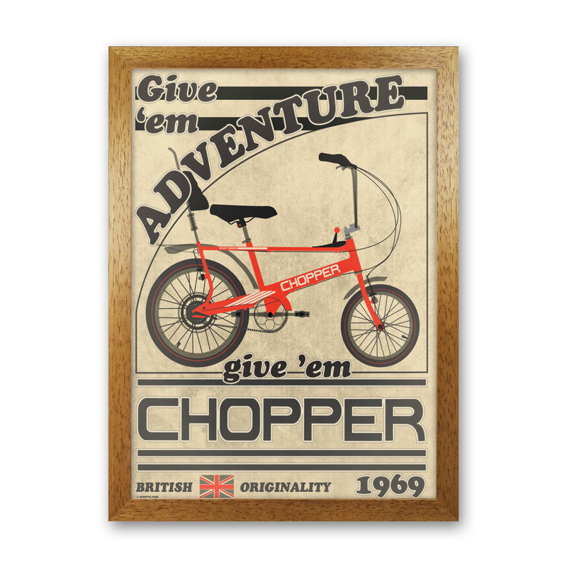 Chopper Vintage Cycling Print by Wyatt9 Oak Grain