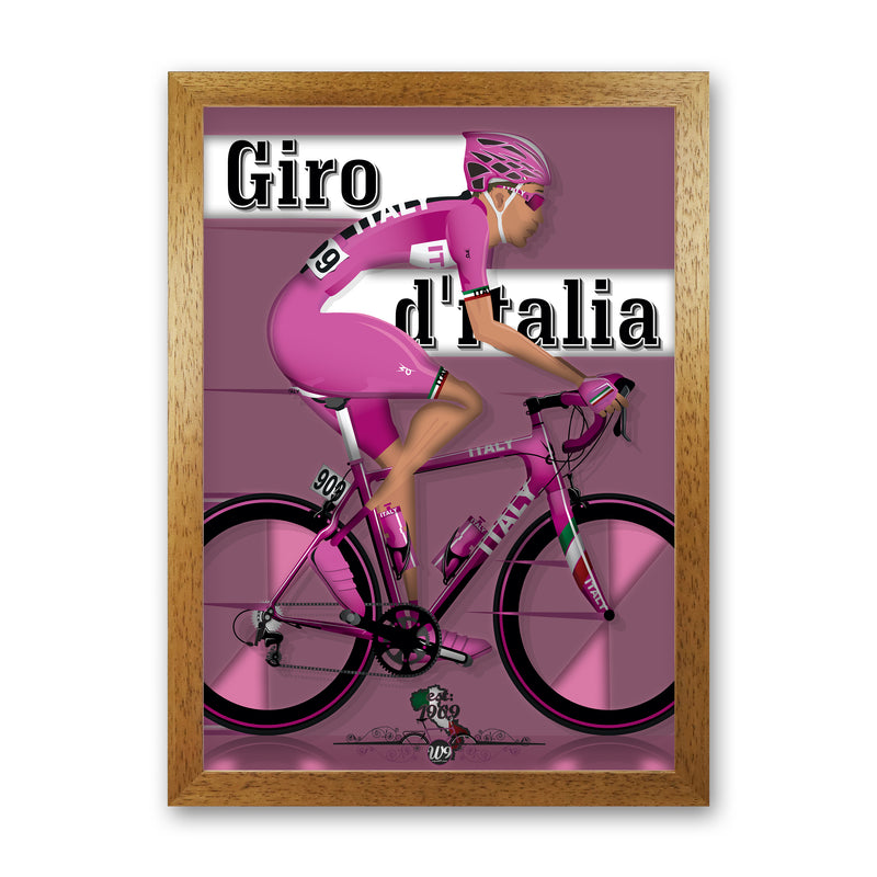 Modern Giro Cycling Print by Wyatt9 Oak Grain