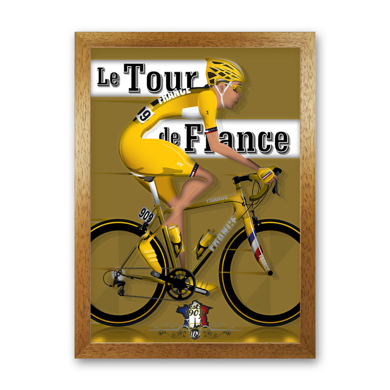 Modern Tour Cycling Print by Wyatt9 Oak Grain