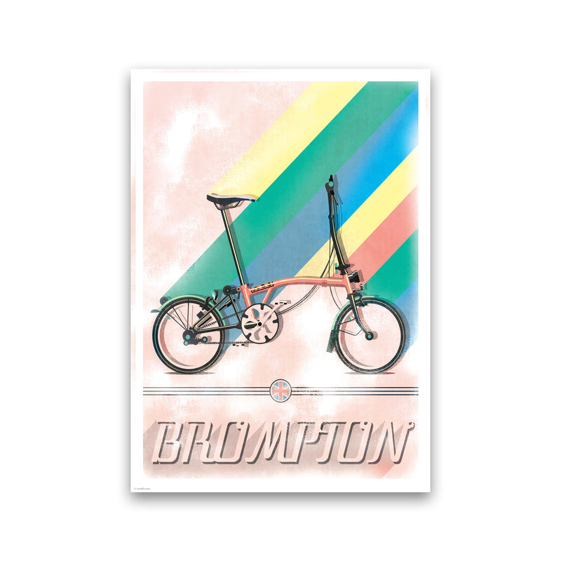 Brompton Vintage Cycling Print by Wyatt9 Print Only