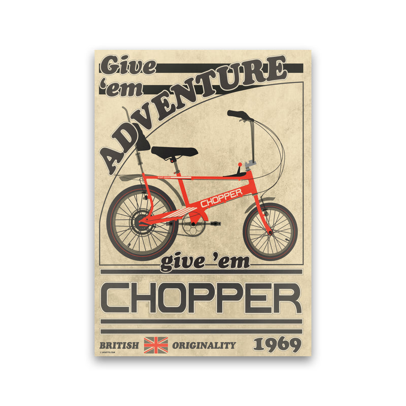 Chopper Vintage Cycling Print by Wyatt9 Print Only