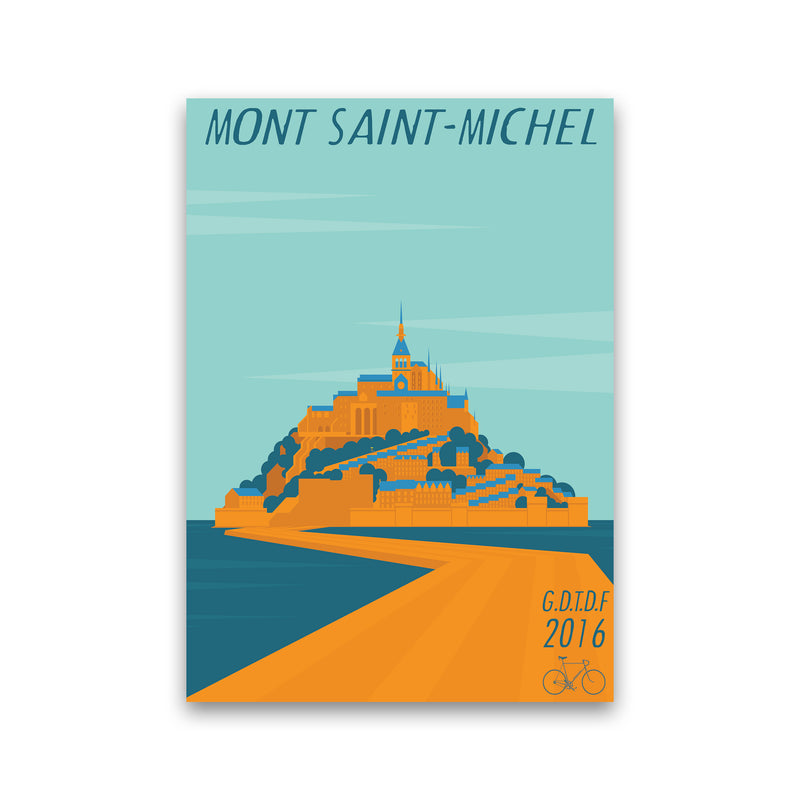 Mont Saint Michel Cycling Print by Wyatt9 Print Only