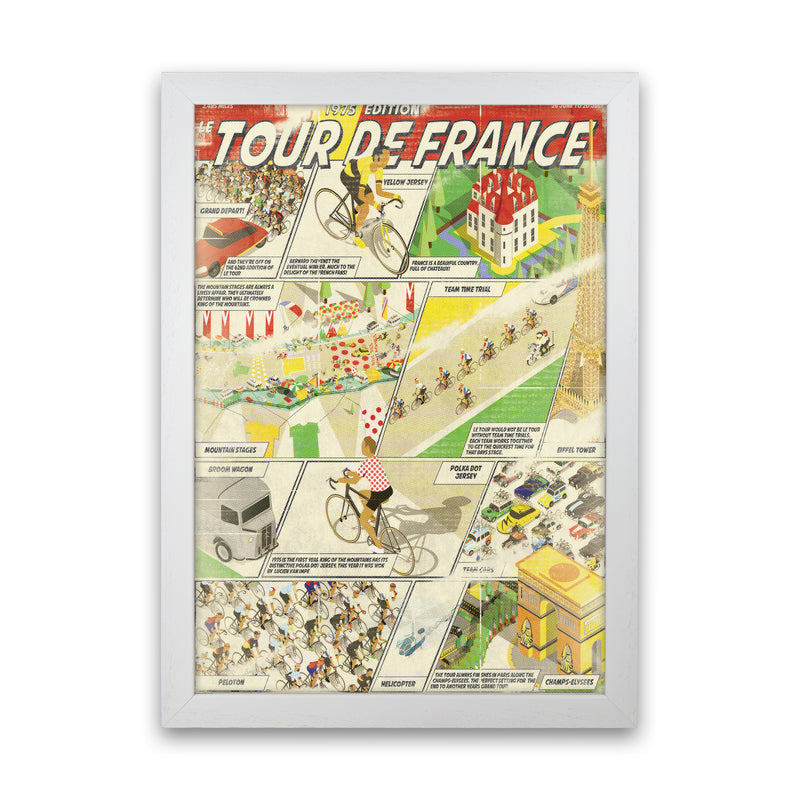 Comic Book TDF Cycling Print by Wyatt9 White Grain