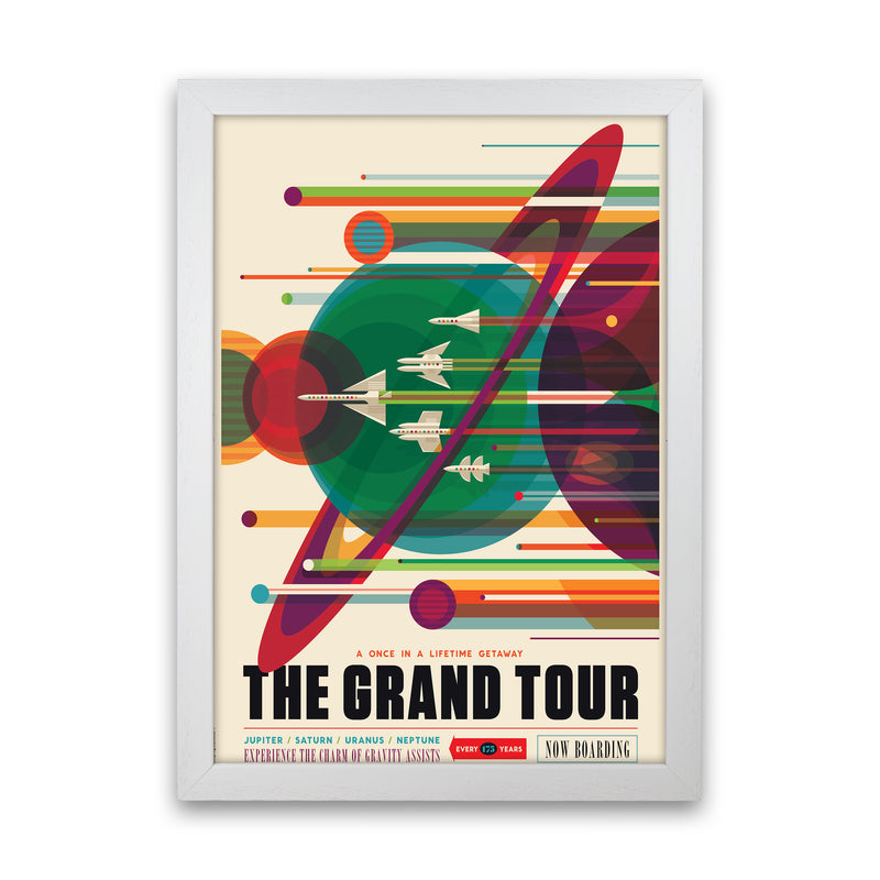 Grand Tour Retro Art Print by Wyatt9 White Grain