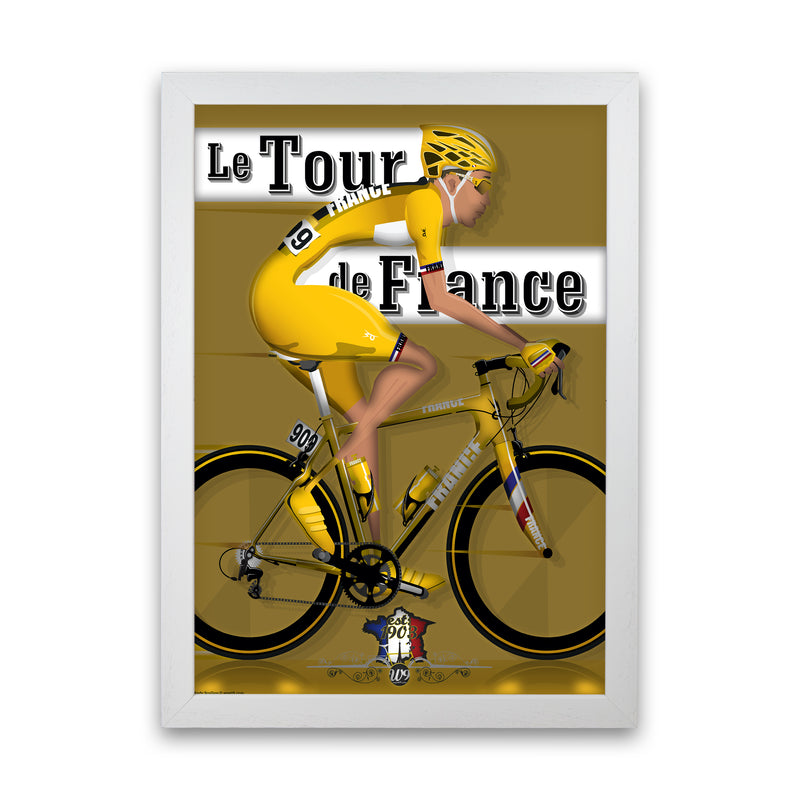 Modern Tour Cycling Print by Wyatt9 White Grain