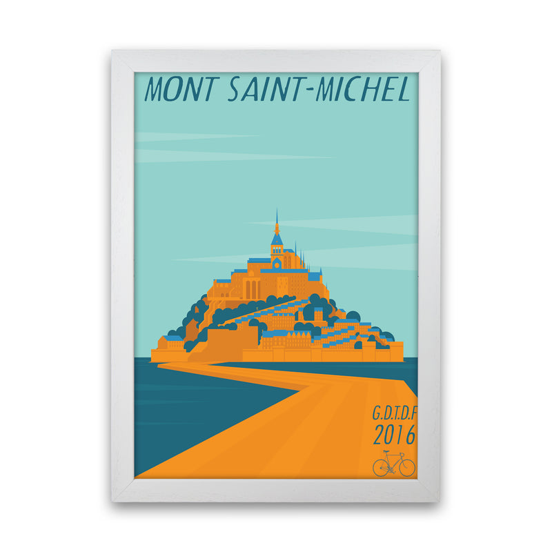 Mont Saint Michel Cycling Print by Wyatt9 White Grain