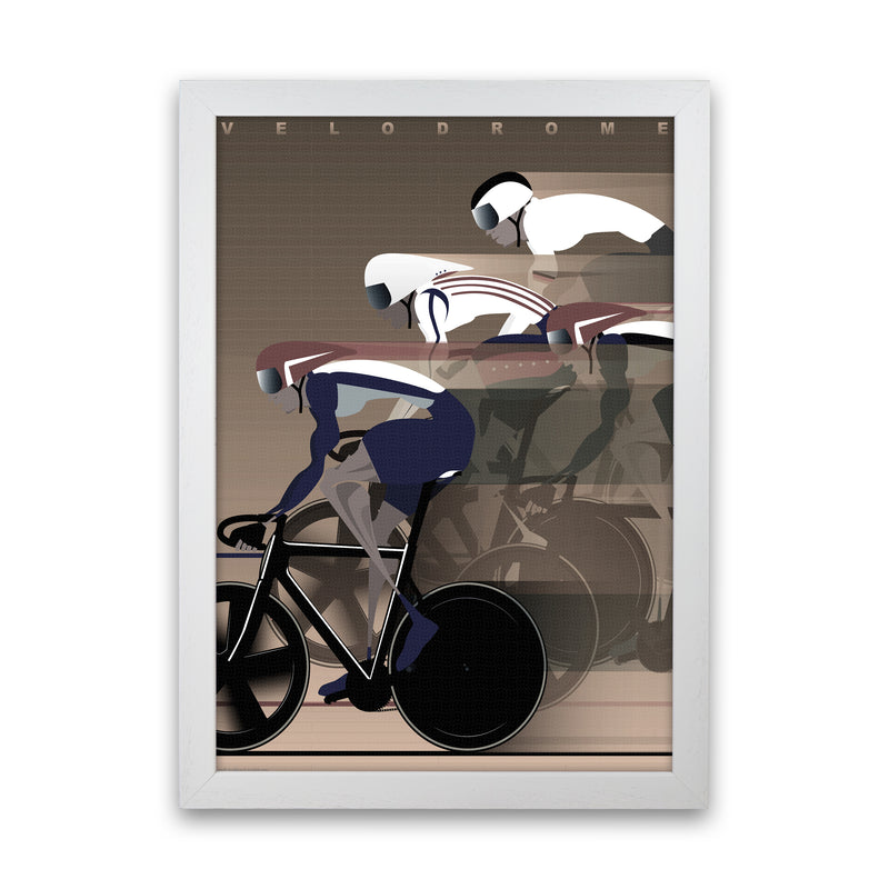 Velo Brown Cycling Print by Wyatt9 White Grain