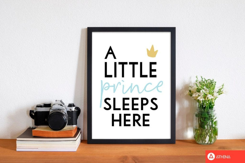 A little prince sleeps here modern fine art print, framed childrens nursey wall art poster