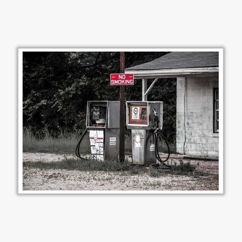 Abandoned gas pumps modern fine art print