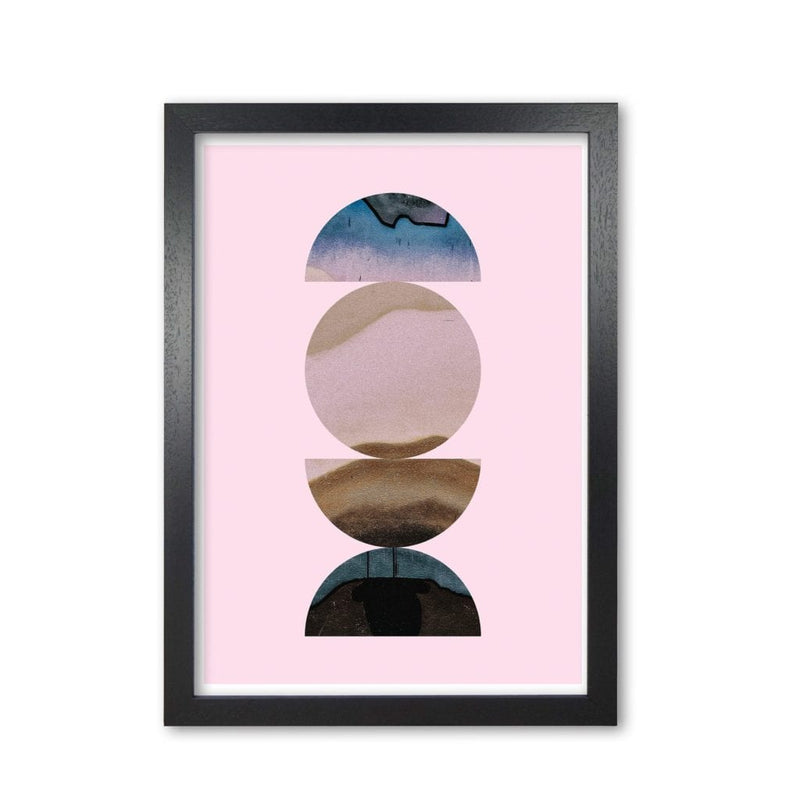 Abstract circles pink background modern fine art print