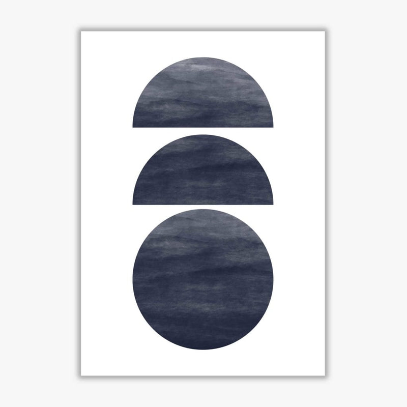 Abstract navy circles modern fine art print